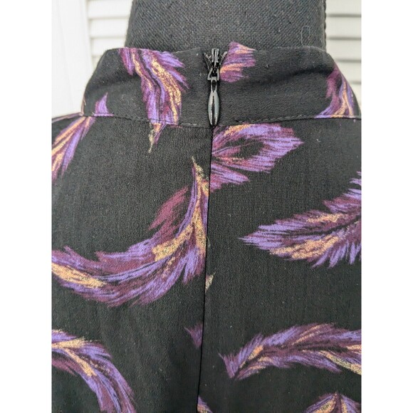 LANE BRYANT Top Women's Plus Sz 22 Blouse Black Purple Laceup Boho Peasant Shirt - Picture 11 of 15